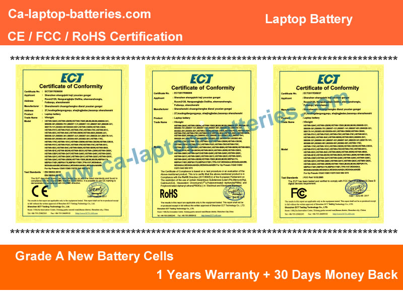 Laptop Battery CE / FCC / RoHS Certification 