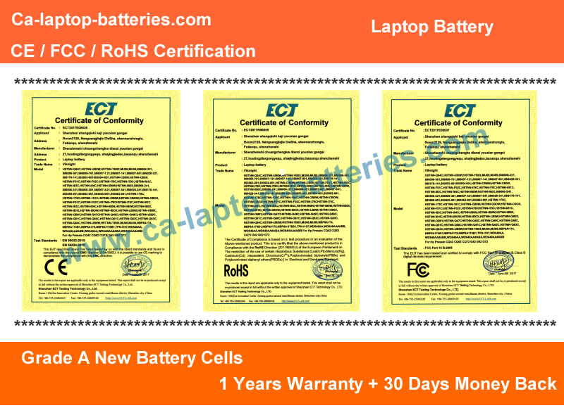 Laptop Battery CE / FCC / RoHS Certification