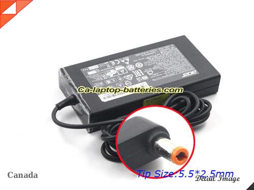  image of ACER ADP-135DB ac adapter, 19V 7.1A ADP-135DB Notebook Power ac adapter ACER19V7.1A135W-5.5x2.5mm-Slim