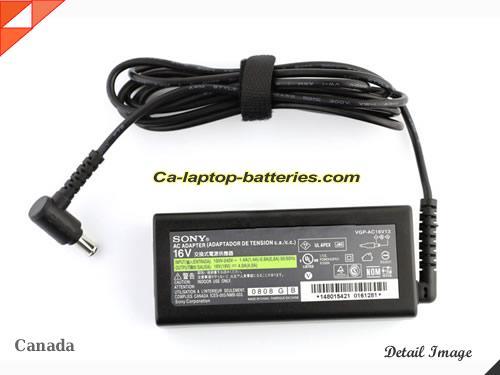 image of SONY VGP-AC16V13 ac adapter, 16V 4A VGP-AC16V13 Notebook Power ac adapter SONY16V4A64W-6.5x4.4mm
