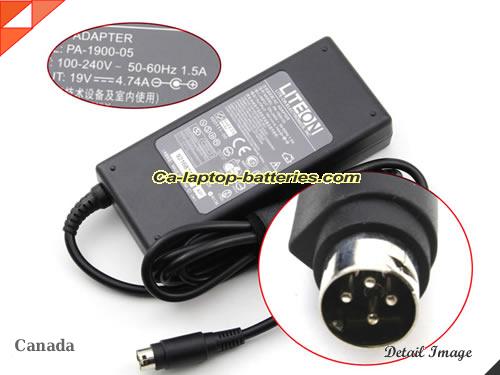  image of ACBEL API2AD62 ac adapter, 19V 4.74A API2AD62 Notebook Power ac adapter LITEON19V4.74A90W-4PIN