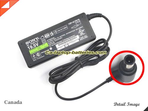 SONY VGN-CR323 adapter, 19.5V 3.9A VGN-CR323 laptop computer ac adaptor, SONY19.5V3.9A75W-6.5x4.4mm