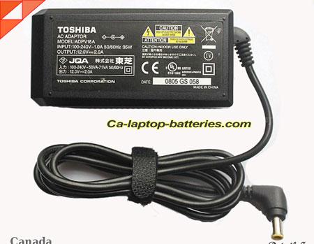 TOSHIBA UA2035P001 adapter, 12V 2A UA2035P001 laptop computer ac adaptor, TOSHIBA12V2A24W-5.5x3.0mm