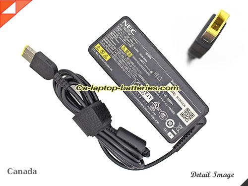  image of NEC PC-VP-BP87 ac adapter, 20V 3.25A PC-VP-BP87 Notebook Power ac adapter NEC20V3.25A-65W-rectangle-pin-LONG