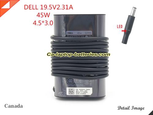  image of DELL LA45NM131 ac adapter, 19.5V 2.31A LA45NM131 Notebook Power ac adapter DELL19.5V2.31A45W-4.5x3.0mm-Ty
