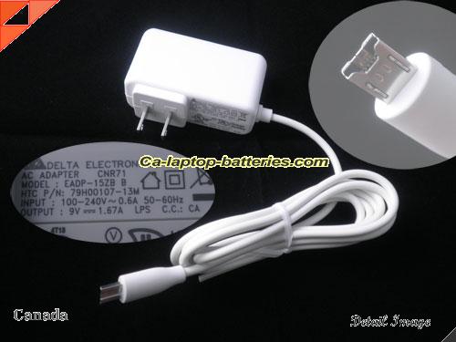  image of DELTA EADP-15ZB ac adapter, 9V 1.67A EADP-15ZB Notebook Power ac adapter DELTA9V1.67A15W-HTC-US-W