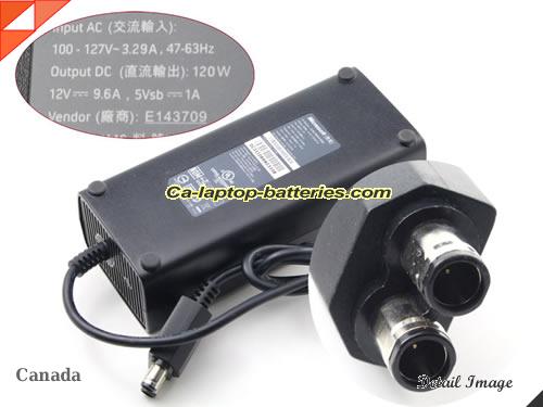  image of MICROSOFT E131881 ac adapter, 12V 9.6A E131881 Notebook Power ac adapter MICROSOFT12V9.6A115W-2holes-100-127V