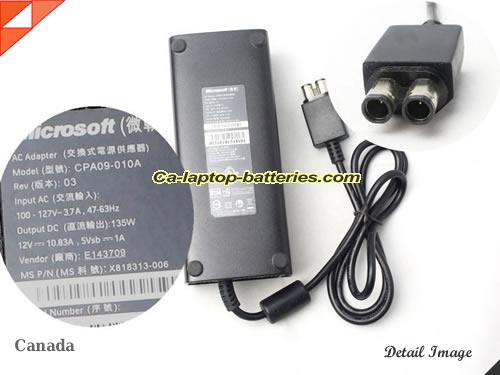  image of MICROSOFT REV 03 ac adapter, 12V 10.83A REV 03 Notebook Power ac adapter MICROSOFT12V10.83A130W-2holes