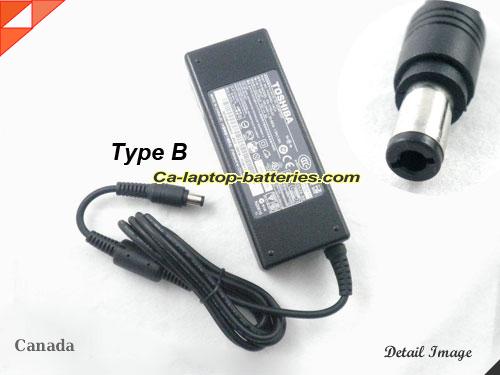 TOSHIBA DYNABOOK EX/2515LDSTWB adapter, 15V 5A DYNABOOK EX/2515LDSTWB laptop computer ac adaptor, TOSHIBA15V5A75W-6.0x3.0mm-TYPE-B