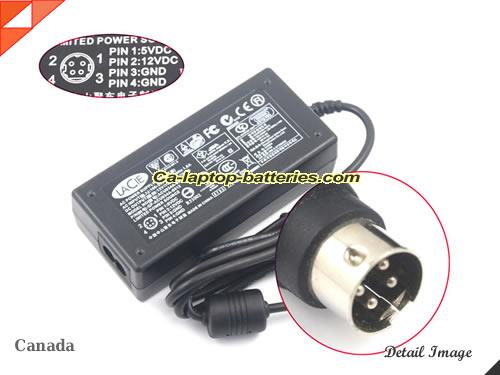  image of LACIE ACU034A-0512 ac adapter, 12V 2A ACU034A-0512 Notebook Power ac adapter LACIE12V2A24W-4pin
