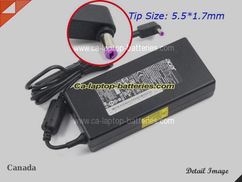  image of ACER ADP-135KB T ac adapter, 19V 7.1A ADP-135KB T Notebook Power ac adapter ACER19V7.1A135W-NEW-5.5x1.7mm