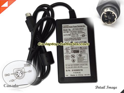  image of APD 519395216 ac adapter, 12V 2A 519395216 Notebook Power ac adapter APD12V2A24W-5pin