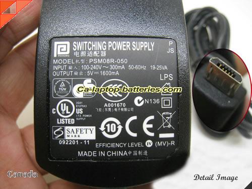  image of MOTOROLA PSM08R-050 ac adapter, 5V 1.6A PSM08R-050 Notebook Power ac adapter PHIHONG5V1.6A8W
