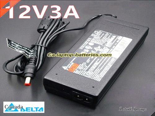 DELTA DCX 3600 adapter, 12V 3A DCX 3600 laptop computer ac adaptor, DELTA12V3A36W-5.5x2.1mm