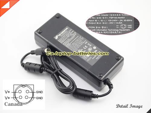  image of CWT CAD120241 ac adapter, 24V 6.25A CAD120241 Notebook Power ac adapter FSP24V6.25A150W-4PIN-LARN