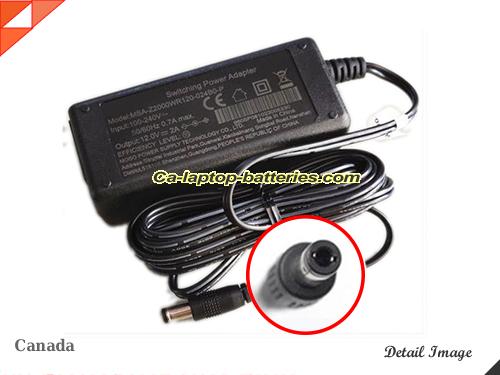  image of YINGJU YJS036A-1202500D ac adapter, 12V 2A YJS036A-1202500D Notebook Power ac adapter MOSO12V2A24W-5.5x2.5mm