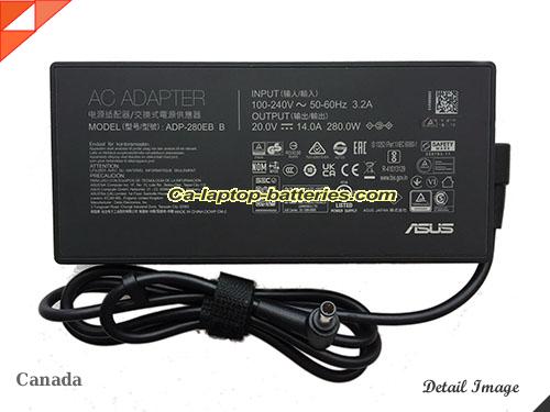 ASUS G732LXS-HG059T GAMING adapter, 20V 14A G732LXS-HG059T GAMING laptop computer ac adaptor, ASUS20V14A280W-6.0x3.7mm-thin