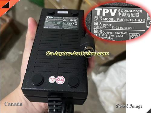 Genuine TPV 9NA0602210 Adapter PMP60-13-1-HJ-S 17V 3.53A 60W AC Adapter Charger TPV17V3.53A60W-4PINS
