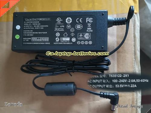 Genuine EDAC T535122-2X1 Adapter 53.5V 1.22A 65W AC Adapter Charger EDAC53.5V1.22A65W-5.5x2.1mm