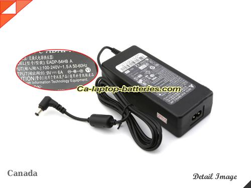 DELTA 9V 6A  Notebook ac adapter, DELTA9V6A54W-5.5x2.5mm
