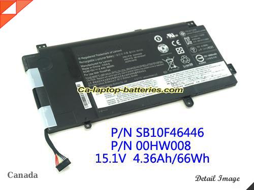 LENOVO FRU P/N OOHWOO9 Battery 4400mAh, 66Wh  15.2V Black Li-ion
