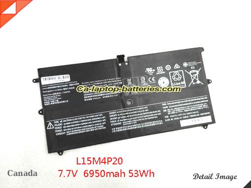 Genuine LENOVO YOGA 900S-12ISK-6Y75 Battery For laptop 7000mAh, 53.5Wh , 7.66V, Black , Li-Polymer