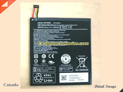 Genuine ACER Iconia One7 B1-750 Battery For laptop 3520mAh, 13.3Wh , 3.8V, Black , Li-Polymer