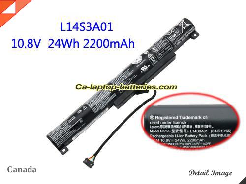 Genuine LENOVO IdeaPad 100-15IBY(80MJ00TQGE) Battery For laptop 2200mAh, 24Wh , 10.8V, Black , Li-ion