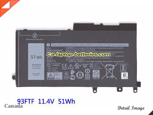 Genuine DELL e5480 Battery For laptop 4254mAh, 51Wh , 11.4V, Black , Li-ion