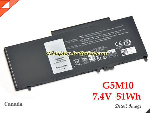 Genuine DELL Latitude E5450 Series Battery For laptop 51Wh, 7.4V, Black , Li-Polymer