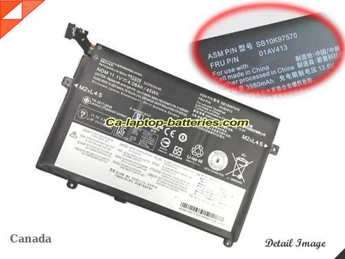 Genuine LENOVO ThinkPad E470 Battery For laptop 3880mAh, 45Wh , 4.05Ah, 11.1V, Black , Li-ion