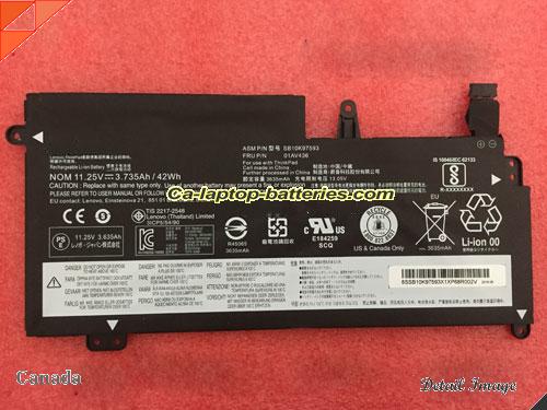 Genuine LENOVO ThinkPad New S2 20GUA004CD Battery For laptop 3735mAh, 42Wh , 11.25V, Black , Li-Polymer
