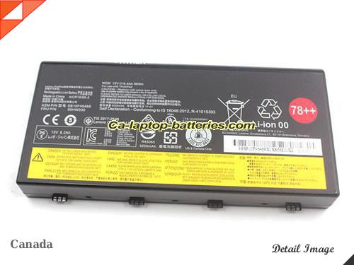 Genuine LENOVO ThinkPad P70 Battery For laptop 6400mAh, 96Wh , 6.4Ah, 15V, Black , Li-ion