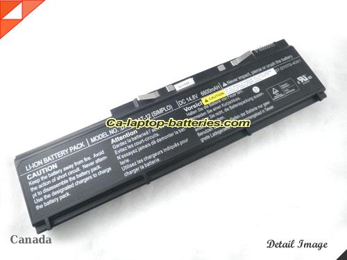 Genuine CLEVO PortaNote D750W Series Battery For laptop 6600mAh, 14.8V, Black , Li-ion