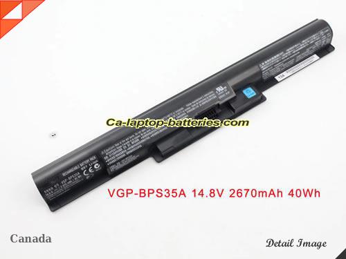 Genuine SONY SVF15218SN Battery For laptop 2670mAh, 40Wh , 14.8V, Black , Li-ion