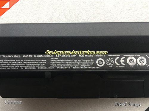 Genuine CLEVO M511 Battery For laptop 62Wh, 11.1V, Black , Li-ion