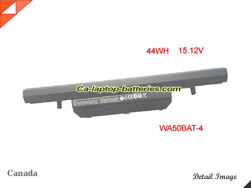 Genuine CLEVO WA50SHQ Battery For laptop 44Wh, 15.12V, Black , Li-ion
