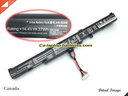 Genuine ASUS VivoBook X751BP Battery For laptop 2500mAh, 37Wh , 14.4V, Black , Li-ion