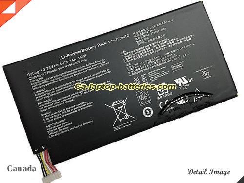 Genuine ASUS Transformer Pad TF500T Battery For laptop 5070mAh, 19Wh , 3.75V, Black , Li-ion