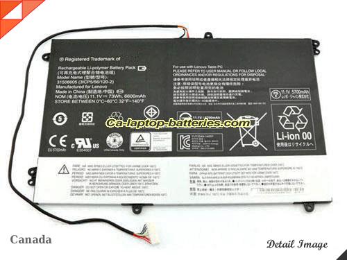 Genuine LENOVO Horizon 27 Battery For laptop 6600mAh, 73Wh , 11.1V, Black , Li-ion