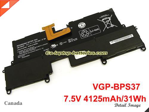 Genuine SONY SVP11216PXB Battery For laptop 4125mAh, 31Wh , 7.5V, Black , Li-ion