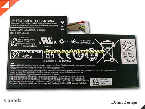 Genuine ACER Iconia A1-810 Battery For laptop 5340mAh, 20Wh , 3.75V, Balck , Li-ion