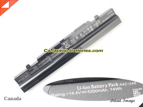 Genuine ASUS U56EL Battery For laptop 5200mAh, 74Wh , 14.4V, Black , Li-ion