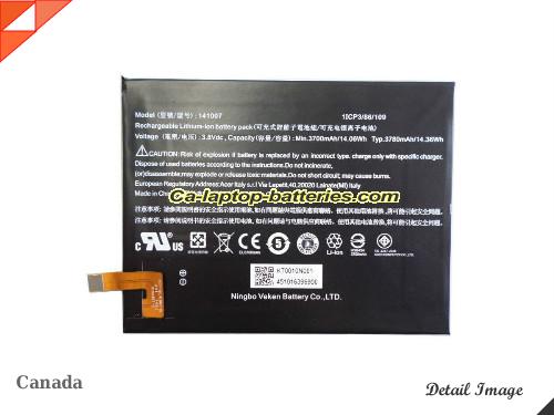 Genuine ACER Iconia Talk S A1-724 Battery For laptop 3780mAh, 14.06Wh , 3.8V, Black , Li-Polymer