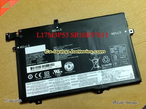 Genuine LENOVO ThinkPad L480 Battery For laptop 4080mAh, 11.1V, Black , Li-Polymer