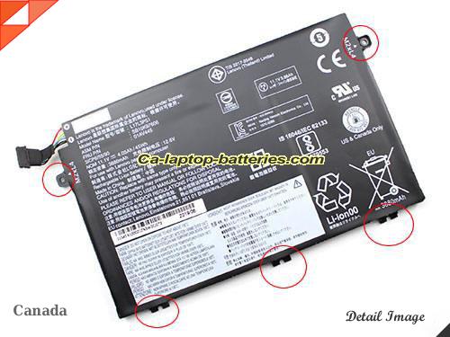 Genuine LENOVO ThinkPad E480-20KNA003CD Battery For laptop 3880mAh, 45Wh , 4.05Ah, 11.1V, Black , Li-Polymer