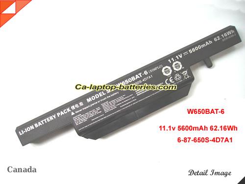 CLEVO 6-87-W650S-4E7 Battery 5600mAh, 62.16Wh  11.1V Black Li-ion