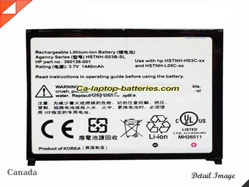 HP 364401-002 Battery 1440mAh 3.7V Black Li-Polymer