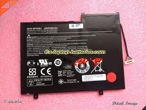Genuine ACER Switch 11 SW5-171 Battery For laptop 2850mAh, 32Wh , 11.4V, Black , Li-Polymer