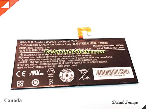 ACER ZA6025 Battery 5180mAh, 19.68Wh  3.8V Black Li-Polymer